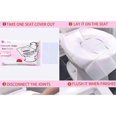 10/50/100pcs Disposable Toilet Seat Covers Flushable Pocket Size Portable Portable Disposable Toilet Seat Protectors with Pocket Pack Design, Hygienic Toilet Pad for Travel, Hotels, Camping, airplanes, Public Restrooms - Compatible with Most Toilets, Camp
