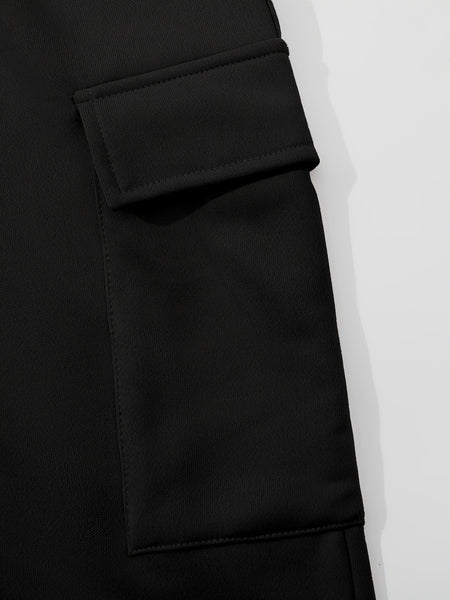 6pcs Women'S Casual Short Camisole And Elastic Waist Pocket Work Pants Set for Spring And Summer, Solid Color Everyday Outfit