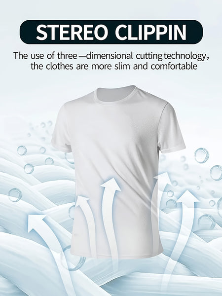 7-Pc White Ultra-Light Men'S Crew Neck T-Shirts - Quick-Drying, Breathable, Sweat-Wicking Shirts, Suitable for Fitness, Gym And Running, Lightweight And Comfortable, Sports Fitness Training Quick-Drying Short-Sleeved Moisture Wicking
