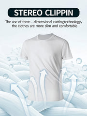 7-Pc White Ultra-Light Men'S Crew Neck T-Shirts - Quick-Drying, Breathable, Sweat-Wicking Shirts, Suitable for Fitness, Gym And Running, Lightweight And Comfortable, Sports Fitness Training Quick-Drying Short-Sleeved Moisture Wicking