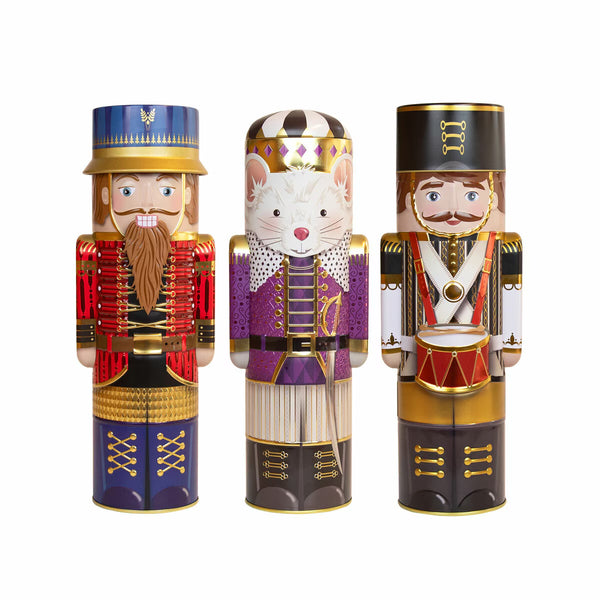 Silver Crane Christmas Nutcracker Fudge Tin in Three Colours, 300G