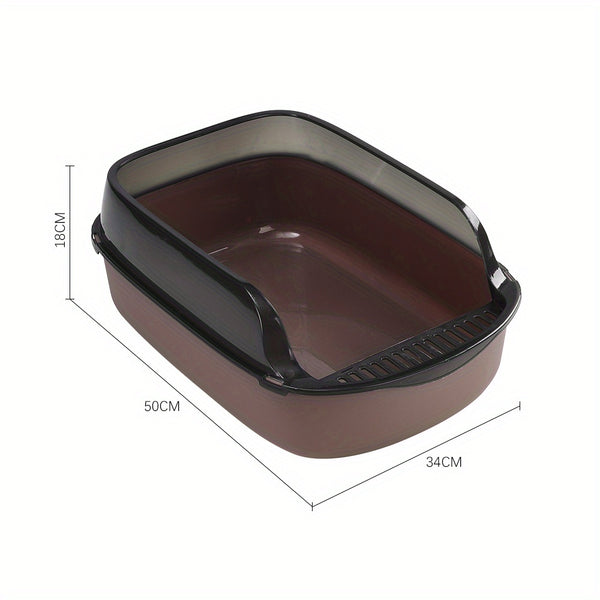 Extra Large Open Cat Litter Tray High Sided Deep Jumbo Rim Pan Box Loo Toilet Large Open Cat Litter Tray High Sided Deep Jumbo Pan Box Loo Toilet Cat Centre Extra Large High-Sided Cat Litter Box - Semi-Enclosed Design with High Walls for Cats & Rabbits, E