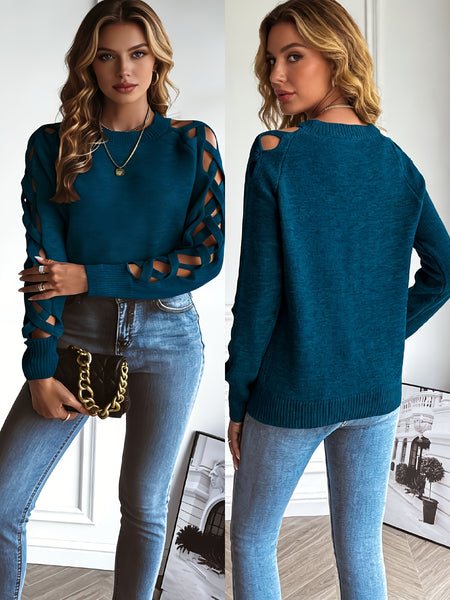 Directional Spring Summer 2026 New Style Solid Color Hollow Out Pullover Sweater