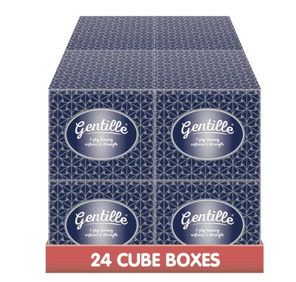 Gentille Facial Tissues Boxes 24 Pk Luxury Soft Strong Regular or Cube Box