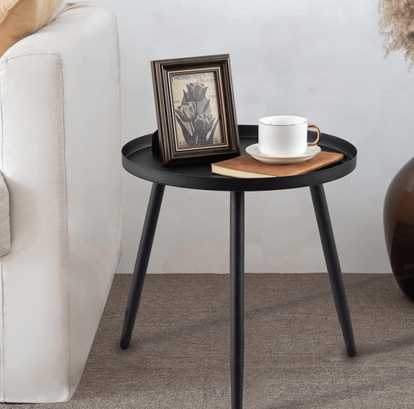 Metal End Table, Round Side Table, Nightstand/Small Tables for Living Room, Accent Tables Cheap, Side Table for Small Spaces,41.5 × 46.5 cm