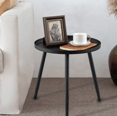 Metal End Table, Round Side Table, Nightstand/Small Tables for Living Room, Accent Tables Cheap, Side Table for Small Spaces,41.5 × 46.5 cm