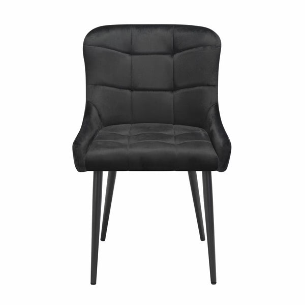 Indus Valley Kia Black Velvet Dining Chair, 2 Pack