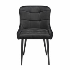 Indus Valley Kia Black Velvet Dining Chair, 2 Pack