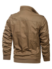 Men's autumn and winter outerwear jacket with warm and thick velvet, windproof and warm, casual multi pocket jacket for winter