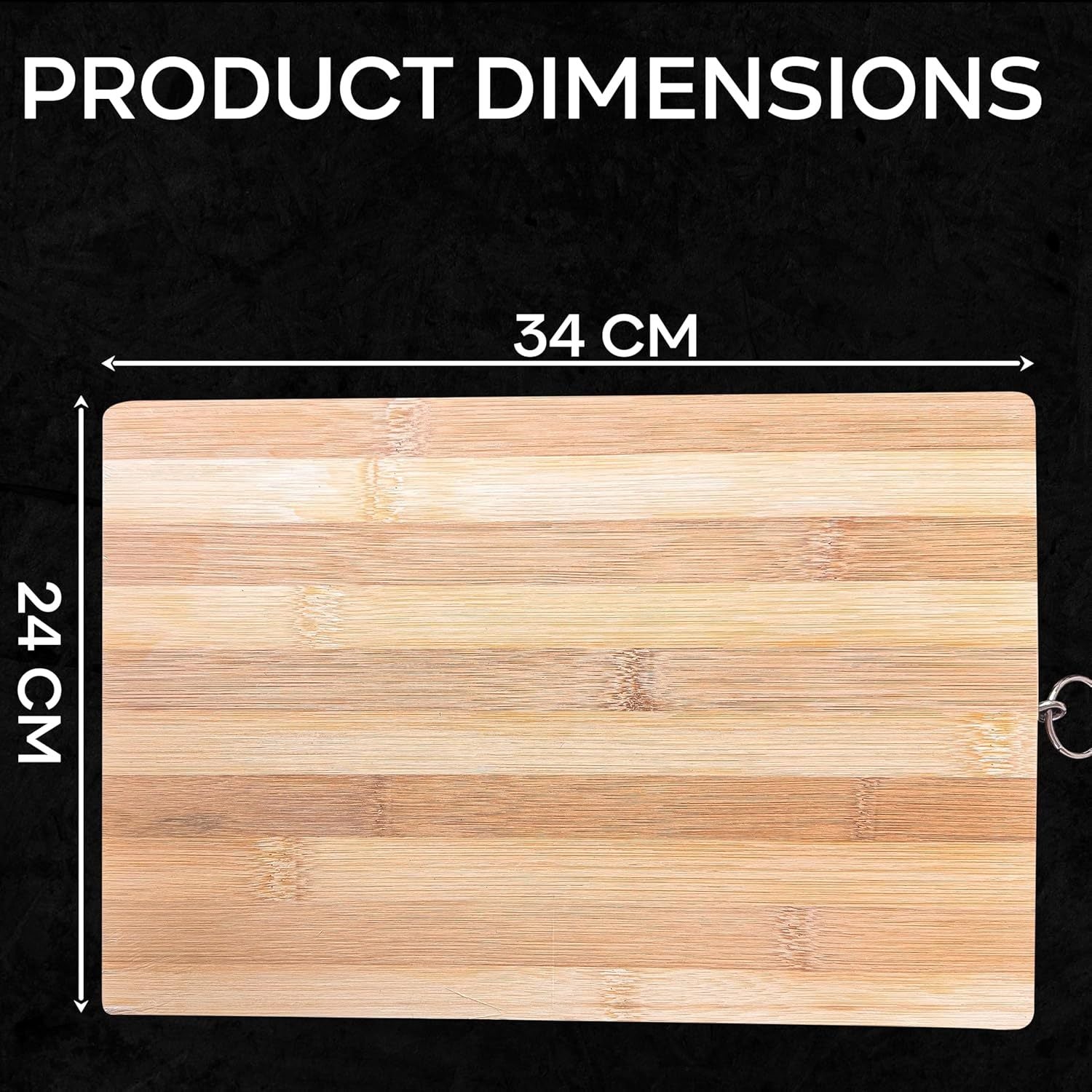 Bamboo Chopping Board for Kitchen, Dual-Sided Cutting Boards for Meat, Vegetables, Cheese, Bread - Home Essentials, 34 x 24 x 1.5 cm