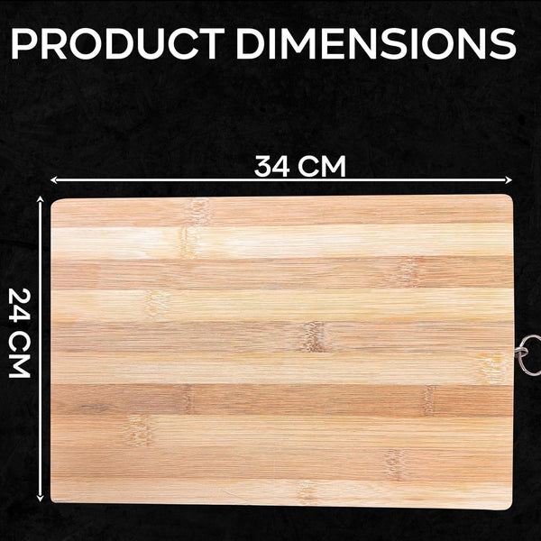 Bamboo Chopping Board for Kitchen, Dual-Sided Cutting Boards for Meat, Vegetables, Cheese, Bread - Home Essentials, 34 x 24 x 1.5 cm