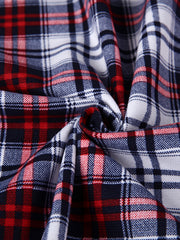 2pcs Set of Long-Sleeved Men'S Shirts, Autumn Men'S Clothing, Plaid Button- Shirts