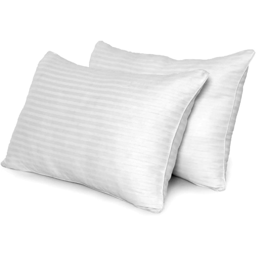 Egyptian Stripe Pillow Bounce Pillows with Hollowfibre Filling Soft & Supportive Satin Stripe Cover