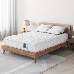 Costoffs Single/Double Bed Mattress Medium Firm Pocket Coil Spring Mattress, Vacuum Packed, Fabric Encased Coil, Bedroom Furniture, 90x190cm/130x190cm, Grey/White