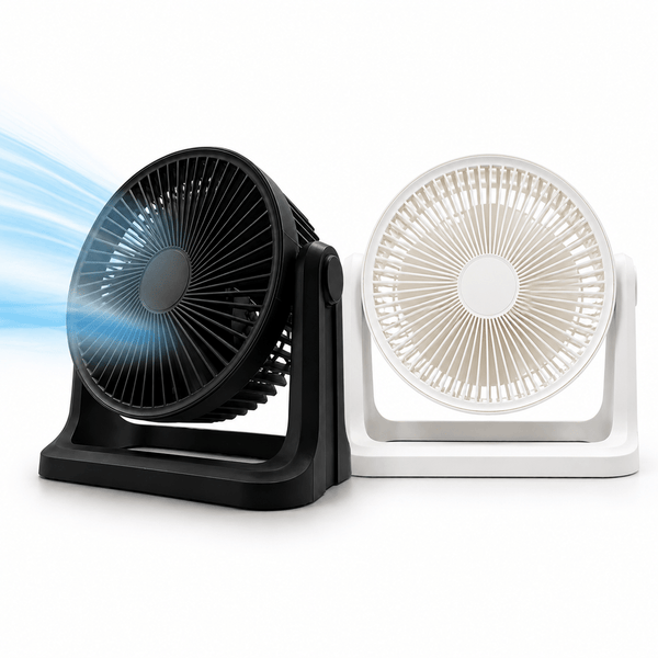 EMtronics 9 Inch Turbo Fan | Powerful Air Circulator with 3 Speed Settings | Adjustable 115° Tilt Head | Portable Desk or Floor Fan with Strong Airflow up to 6m
