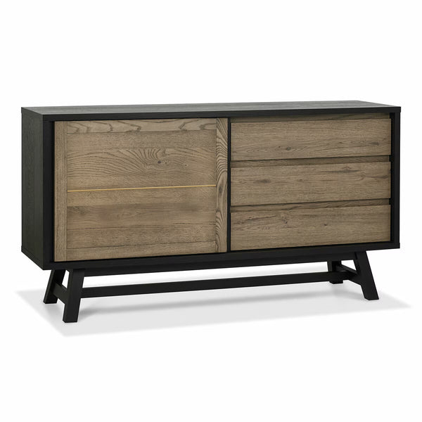 Bentley Designs Camden Weathered Oak & Peppercorn Wide Sideboard