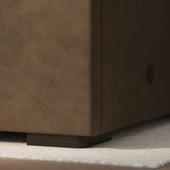 Highgrove Kavalan Brown Fabric Full Ottoman Bed Frame in 3 Sizes