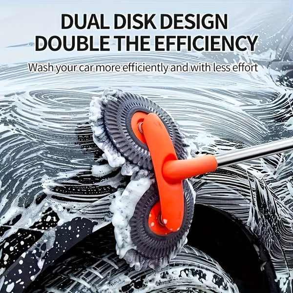 [Car Wash Brush] Adjustable Long-Handled Car Cleaning Brush, Chenille Microfiber Car Wash Tools - Heavy-Duty Multi-Surface Car Wash Mop, Truck, SUV, RV, Home & Vehicle Detailing, Soft Bristle-Free Duster for Hard-to- Areas