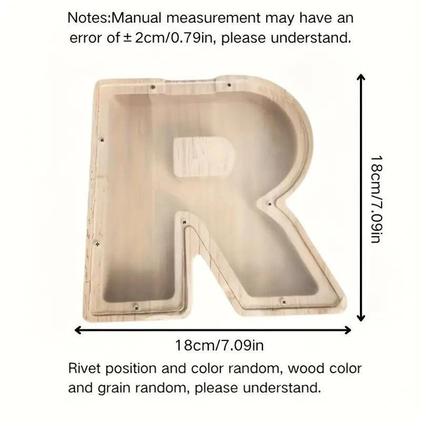 1 unique wooden letter jar - 26 creative A-Z letter storage containers, transparent design, birthday gift idea, home decoration, best friend gift, and functional holiday present.