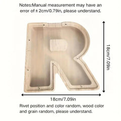 1 unique wooden letter jar - 26 creative A-Z letter storage containers, transparent design, birthday gift idea, home decoration, best friend gift, and functional holiday present.