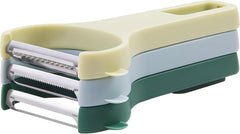Vegetable Peelers for Kitchen, 3 Stainless Steel Blades Straight/Serrated/Julienne Peeler, Y Shape for Carrot Cucumber Potato Veggie Fruit (3 Color Set, Regular-Steel Blades)