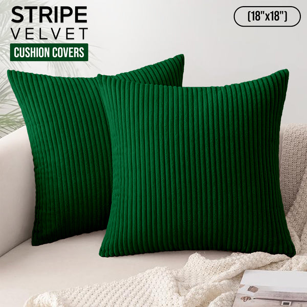 1pc Stripe Velvet Cushion Cover – Soft Luxury Cushion Case, Modern Textured Design, Machine Washable for Sofa & Bedroom Decor, Ideal Gift