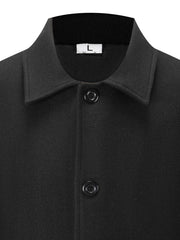 2025 American Style New Men'S Everyday Casual Classic Versatile Solid Color Side Double Pocket Easy Design Handsome Dad Wrinkle-Resistant Non-Iron Single-Breasted Light Luxury Trench Coat