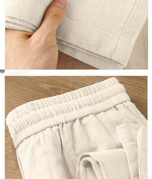 Pure Linen Wide-leg Pants for Women in Summer 2025, Straight Casual Long Pants, Fashionable and Versatile, Loose and Thin Style