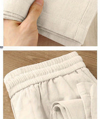 Pure Linen Wide-leg Pants for Women in Summer 2025, Straight Casual Long Pants, Fashionable and Versatile, Loose and Thin Style