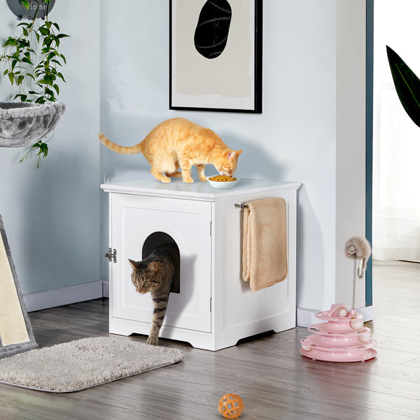 Costoffs Enclosed Litter Box, Decorative Cat House, Pet Side Table, Indoor Pet Crate, Cat Litter Box Enclosures, Decorative Litter Box, Versatile Furniture, Cat Washroom for Living Room, Hallway, Bathroom