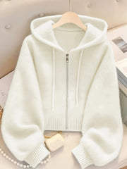 Cardigan Hooded Sweater for Women, Unique Niche Style Top, Gavin