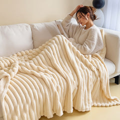 Luxurious Faux Rabbit Fur Throw Blanket - Ultra-Soft & Warm All-Season Luxury Blanket, Double-Sided Plush Fur for Couch, Bed, Travel, Office - Machine Washable, Elegant Home Decor Gift for Valentine'S Day, Housewarming, Birthday