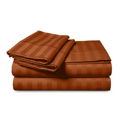 1pc Extra Deep Striped Fitted Sheet 40cm – Soft & Comfortable Microfiber Bedding, Breathable & Smooth, Machine Washable Bed Sheet Suitable for Bedroom