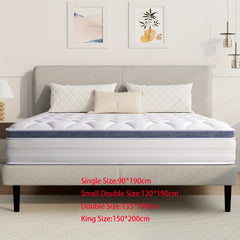 22/25cm Memory Foam Hybrid Mattress, Silent Innerspring & Pocket Springs for Cool-Sleep Comfort, Single,  Double, Double Sizes, Mattress In A Box
