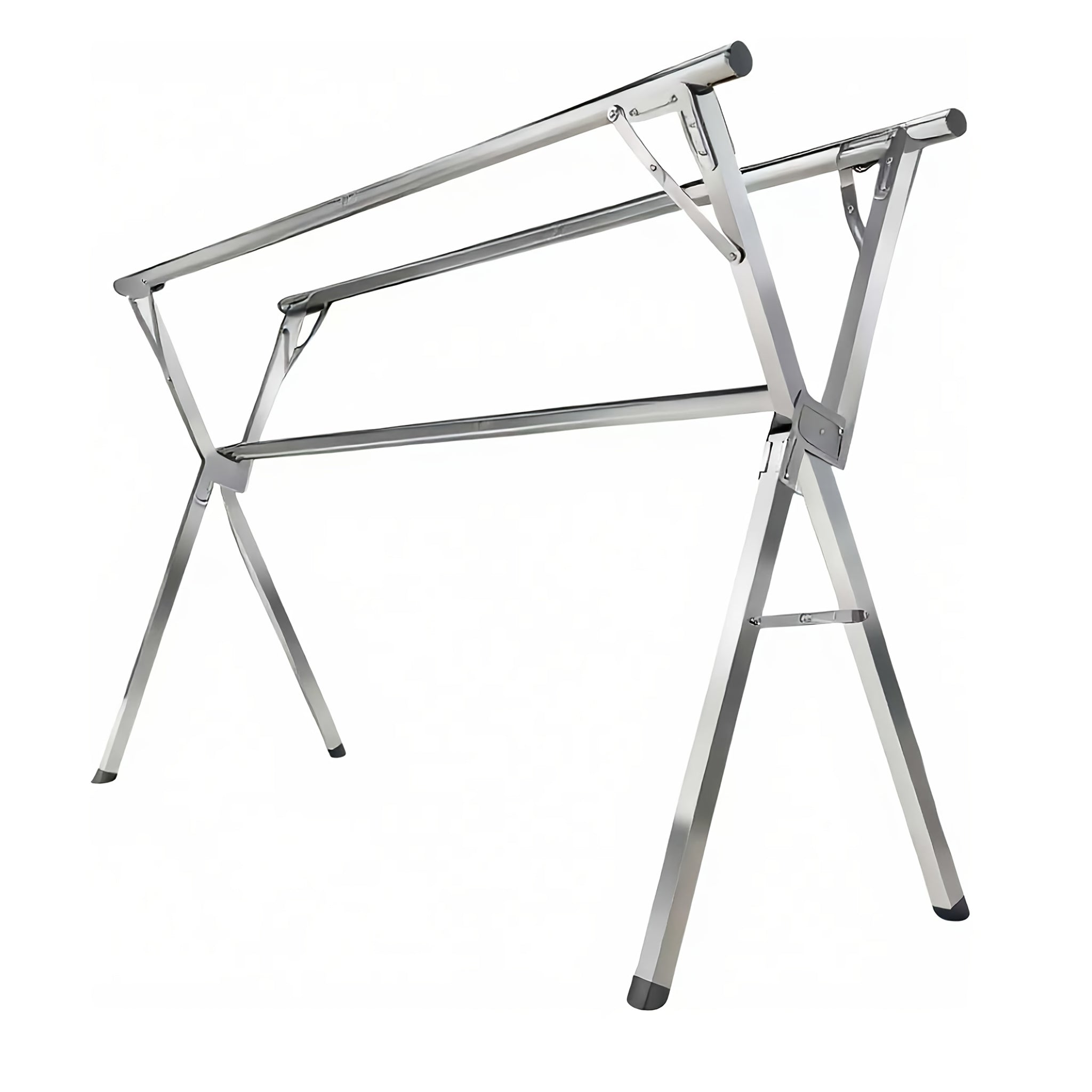 A Stainless Steel Foldable Clothes Drying Rack with Retractable Adjustable Double Bars And A Multi-Functional Drying Rack Suitable for Indoor And Outdoor Use. for Clothes, Quilts, And Bedding, It Provides Space-Saving Storage, Decoration