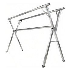 A Stainless Steel Foldable Clothes Drying Rack with Retractable Adjustable Double Bars And A Multi-Functional Drying Rack Suitable for Indoor And Outdoor Use. for Clothes, Quilts, And Bedding, It Provides Space-Saving Storage, Decoration