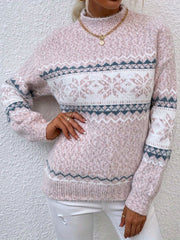 Women Sweater, New Arrival Autumn/ Winter, Style, Turtleneck, Snowflake Pattern, Chenille Pullover Casual Jacquard Sweater, Autumn and Winter Wear, Suitable for Back to, Work, Halloween, Christmas and Other Festivals, Comfortabl