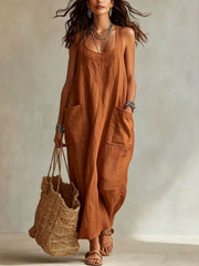 2026 Summer New Arrival: Casual, Chic, Pocketed, Strapless Maxi Dress