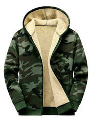 Men's Casual Zip-Up Hooded Jacket with Letter Print, Black & Beige Contrast, Regular Fit, Machine Washable, Front Pockets for Outdoor & Casual Attire