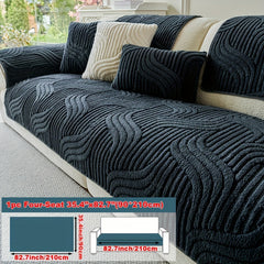 1pc Plush Non-Slip Sofa Cover, Modern Luxury, Pet-Friendly, Breathable, Fashionable Home Decor