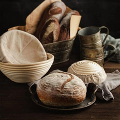 Round Rattan Bread Proofing Basket - European Style Baking Kit with Cloth Liner - Kitchen Bakery Tool for Artisan Bread (11cm X 6cm)