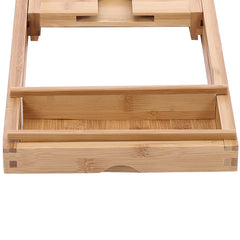 Multi-purpose Bathtub Tray, Expandable Bathtub Stand, Bamboo Wood, Multi-compartment Card Slot, Flat Towel Toiletries Shelf, for Home Hotel, Natural Color, 75-109x23x4.5cm
