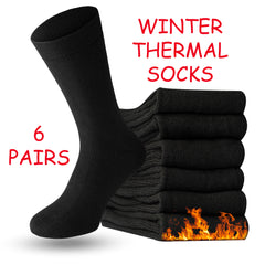 6 Pairs of Men's Thermal Ultra Warm Cotton Rich Thermal Socks - UK Size 6-11 - Perfect for all Season Wear, Have a Mid Tube Design for Ultimate Comfort
