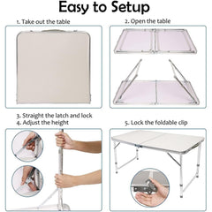 60cm Folding Table Heavy Duty, Trestle Table Indoor Outdoor Garden Catering Heavy Duty Folding Table, for Picnic Party Dinner Camping Buffet Wedding Market Garden Party Picnic,