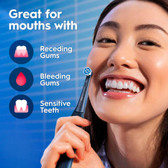 Oral-B Io3 Electric Toothbrush, 2 Toothbrush Heads, Pressure Sensor, Toothbrush for Adults with Travel Case, Gift Ideas for Him/Her, Matt Black, UK 2 Pin Plug