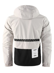 Men's Fashion New Jacket Men's Spring Autumn Thin Casual Multi-Pocket Outdoor High Quality Jacket Coat Men Detachable Hood Outdoor Trendy Design Waist Double Pocket Jacket