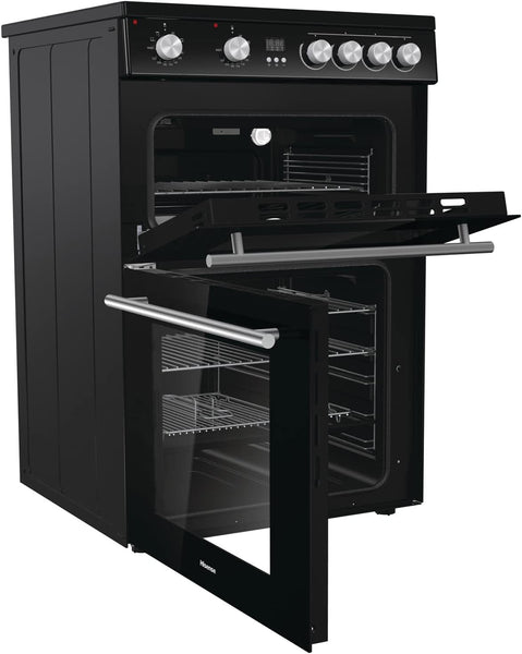 Hisense HDE3211BBUK 60Cm Electric Cooker with Ceramic Hob-Black , a Rated Double Oven