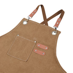Chef Apron with Gift Box - Unisex Kitchen Apron for Cooking, Baking, BBQ, Painting - Durable Cotton Canvas, Cross Back Design - Ideal for Cafés, Restaurants, Gardening & Gifts
