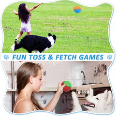 16pcs Squeaky Dog Balls, Indestructible Dog Ball, Durable Squeaky Set for Dogs Training, Teeth Cleaning Puppy Chew Interactive Toys