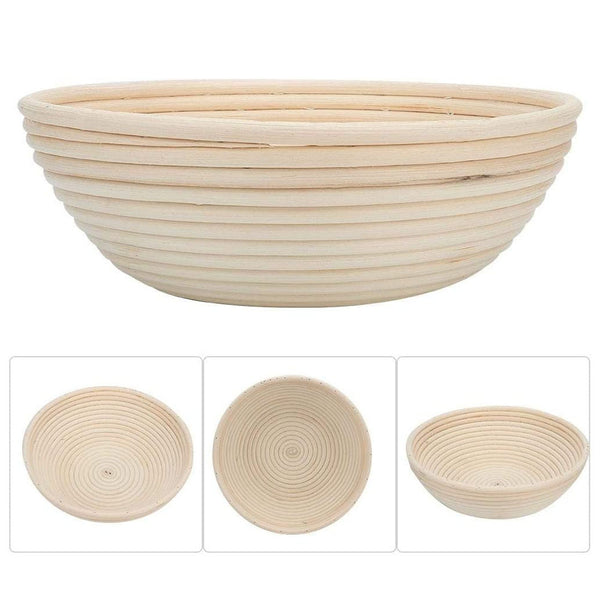 Round Rattan Bread Proofing Basket - European Style Baking Kit with Cloth Liner - Kitchen Bakery Tool for Artisan Bread (11cm X 6cm)